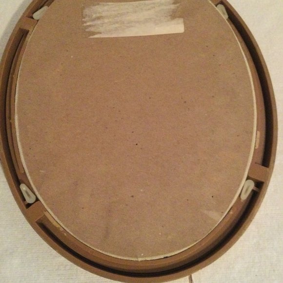 Pair vintage Hummel Crewel embroidery oval frame wall hanging children umbrella - Picture 10 of 11